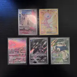 Pokemon Lot Bundle Of 5 Mex Ex, MewTwo Ex, Snorlax 151 & Persian Shrouded Fable - Image 1