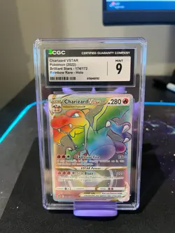 CGC 9 MINT Pokemon Charizard VSTAR Brilliant Stars Card 174/172 (Secret Rare) - Image 1