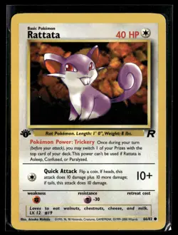 Rattata 66/82 Team Rocket Common Pokemon - Image 1