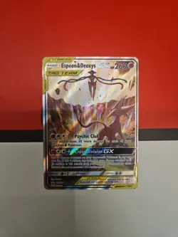 Pokemon TCG Espeon & Deoxys GX SM240 Black Star Promo Holo - Image 1