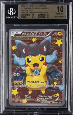 2016 POKEMON JAPANESE XY PROMO #207 PONCHO-WEARING PIKACHU BGS 10 - Image 1