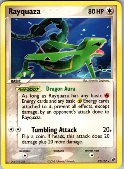 Rayquaza 22/107 Rare Deoxys Pokemon Near Mint - Image 1