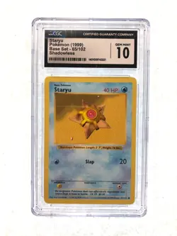 POKEMON BASE SET SHADOWLESS STARYU 65/102 VINTAGE RARE CGC 10 GEM MINT - Image 1