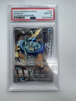 Pokemon Squirtle TCG 148/142 Stellar Crown Illustration Rare PSA 10 Gem Mint - Image 1