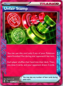Unfair Stamp 165/167 Twilight Masquerade ACE SPEC Rare Pokemon - Image 1