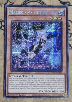 Yugioh x3 Maliss P Chessy Cat MP25-EN123 1st Edition Prismatic Secret Rare NM - Image 1