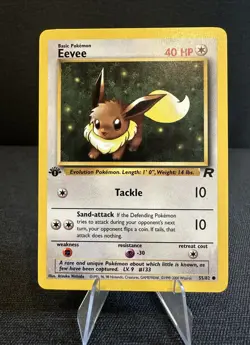 Eevee 55/82 1st Edition Team Rocket 2000 Vintage Pokemon TCG Card - Image 1