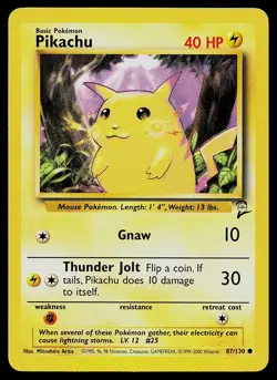 Pokemon Card - Pikachu Base Set 2 87/130 Common - Image 1