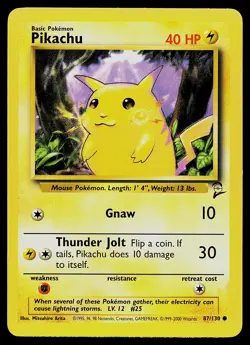 Pokemon Card - Pikachu Base Set 2 87/130 Common - Image 1