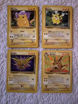 26 Vintage Pokemon Electric Card Lot Pikachu Zapdos WOTC Base Fossil - Image 2