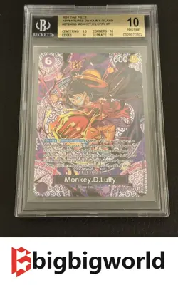 One Piece Card Game Monkey D. Luffy SP ST26-005 BGS 10 - Image 1