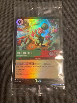 2026 Disney Lorcana D23 Promo MAD HATTER 16 EN-7 Gold Member Exclusive Foil Card - Image 1