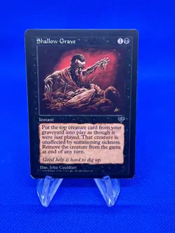 VTG Magic the Gathering MTG Mirage Shallow Grave Regular Rare Instant MP - Image 1