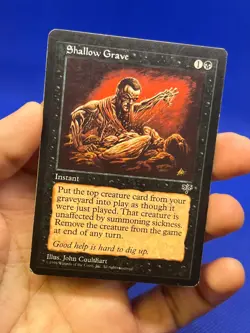 VTG Magic the Gathering MTG Mirage Shallow Grave Regular Rare Instant MP - Image 2