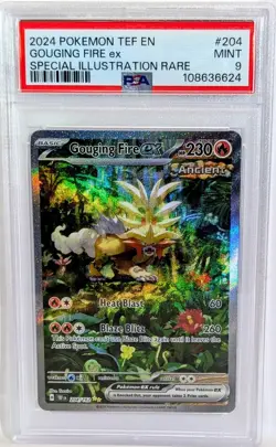 Pokemon GOUGING FIRE EX Temporal Forces Illustration Rare 204/162 PSA 9 🌿 MINT - Image 1