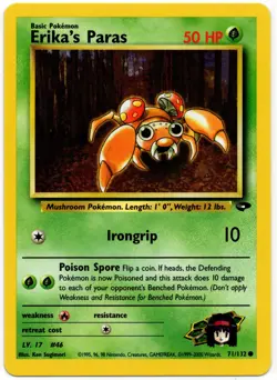 Pokemon - Gym Challenge Erika's Paras 71/132 LP - Image 1