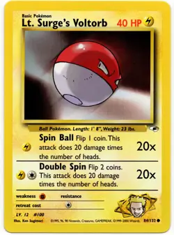 Pokemon - Gym Heroes Lt. Surge's Voltorb 84/132 LP - Image 1