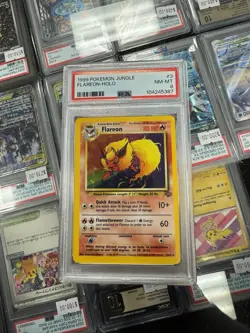 PSA 8 NM-MINT Pokemon TCG Flareon Jungle 3/64 Holo Unlimited Holo Rare - Image 1