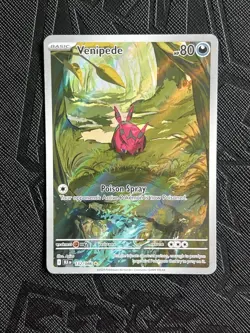Pokemon TCG Venipede AR 132/086 Black Bolt Holo (English) - NM - Image 4