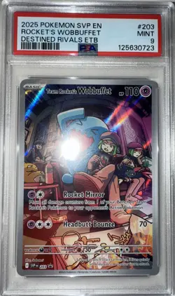 2025 Pokemon SVP Rocket's Wobbuffet Destined Rivals ETB #203 Mint PSA 9 - Image 1