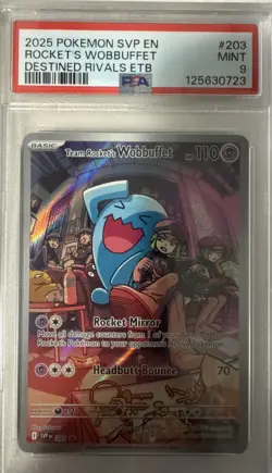2025 Pokemon SVP Rocket's Wobbuffet Destined Rivals ETB #203 Mint PSA 9 - Image 3