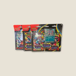 3x Pokemon Mega Evolution Phantasmal Flames 3 Pack Blister Lot of 3 Weavil - Image 1