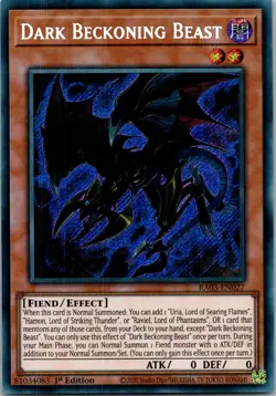 Yugioh Dark Beckoning Beast (Secret Rare) RA03-EN027 1st Edition Secret Rare NM - Image 1