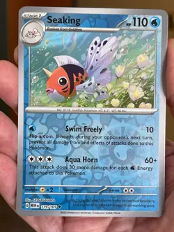 POKEMON SEAKING 119/165 UNCOMMON REVERSE HOLOFOIL SCARLET VIOLET 151 NM CARD - Image 1