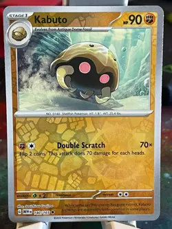 POKEMON KABUTO 140/165 UNCOMMON REVERSE HOLOFOIL SCARLET & VIOLET 151 NM CARD - Image 1