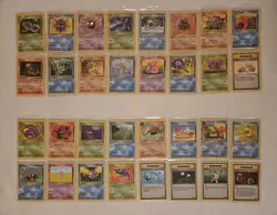 NM/LP Pokemon TCG Fossil Unlimited Complete Uncommon & Common 32 Card Set - Image 1
