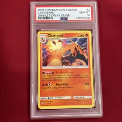 GRADED PSA 10 2018 Pokemon Sun & Moon Charizard DRM-Lets Play Eevee! #3 - Image 1