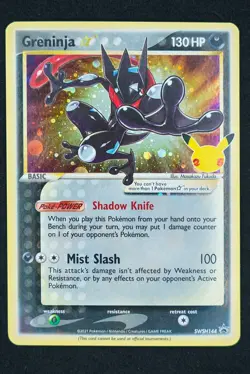 2021 POKEMON SWSH PROMO CELEBRATIONS ETB #144 GRENINJA-GOLD STAR SWSH144 BLACK - Image 1