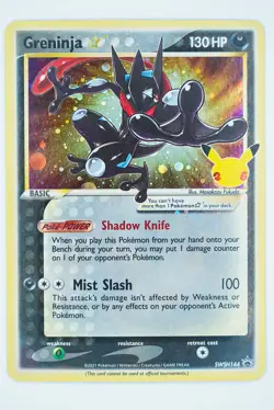 2021 POKEMON SWSH PROMO CELEBRATIONS ETB #144 GRENINJA-GOLD STAR SWSH144 BLACK - Image 5