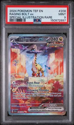 Pokemon Raging Bolt ex 208/162 Temporal Forces PSA 9 Special Illustration Rare - Image 1