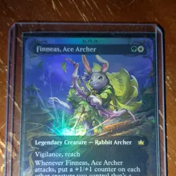 Finneas, Ace Archer Bloomburrow Borderless Raised Foil Rare Legendary #348 - Image 1