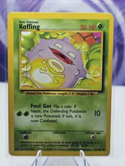 Pokemon TCG Koffing Base Set 51/102 Regular Unlimited Common HP - Image 1