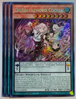 Yugioh x3 DoSolfachord Coolia RA05-EN018 Secret Rare 1st Edition - Image 1