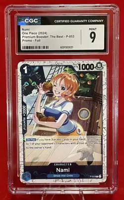 Nami 2025 One Piece PRB01 The Best P-053 "Jolly Roger Foil" CGC 9 Mint Promo - Image 1