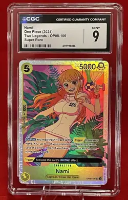 2024 ONE PIECE TWO LEGENDS - SUPER RARE #OP08-106 NAMI CGC 9 MINT - Image 1