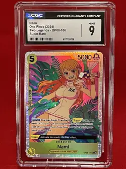 2024 ONE PIECE TWO LEGENDS - SUPER RARE #OP08-106 NAMI CGC 9 MINT - Image 3