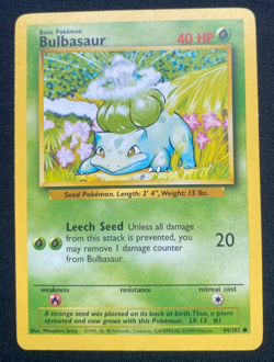 Pokemon TCG Bulbasaur Base Set 44/102 Regular LP - Image 1