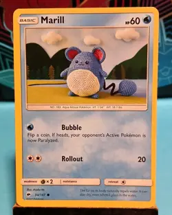 Marill 34/147 Sm-Burning Shadows Regular Non Holo 2017 Pokemon Mint Condition - Image 1
