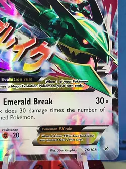 M Rayquaza EX 76/108 Roaring Skies Holo Pokemon Card Nm/lp - Image 4