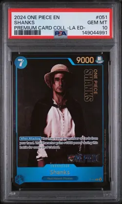 Bandai Shanks P-051 Premium Card Collection LA ED Promo PSA 10 One Piece 2024 - Image 1
