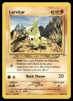 Pokemon Cards Larvitar 70/105 UNLIMITED Neo Destiny WOTC Common NM - Image 1