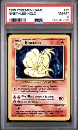 Ninetales 12/102 Base Set 1999 WOTC Holo PSA 8 Pokemon TCG Vintage - Image 1