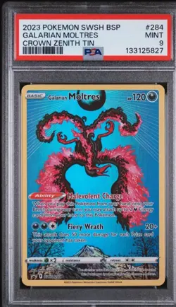2023 POKEMON SWSH BLACK STAR PROMO | CROWN ZENITH TINGALARIAN MOLTRES 284 PSA9 - Image 1