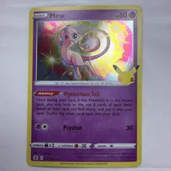 Pokemon TCG Mew 11/25 Holo Rare Celebrations 25th Anniversary Set NM Read - Image 1