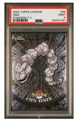 PSA 9 Onix • Topps Chrome Pokemon TV 2000 - Image 2