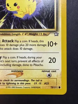 2000 Pokemon Neo Genesis 1st Edition Pikachu #070/111 - Image 4